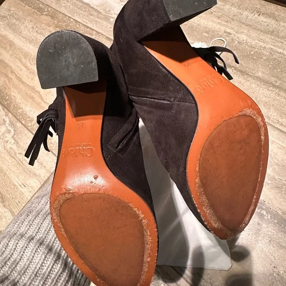 Chloe Black Fringe Ankle Booties - Picture 5 of 5